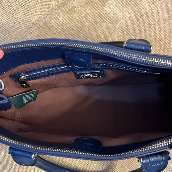 Lauren Ralph Lauren Navy Blue Newbury DoubleZip Shopper NWT